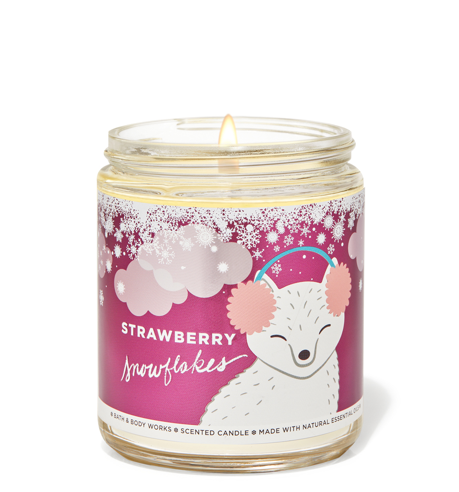 Strawberry Snowflakes Single Wick Candle