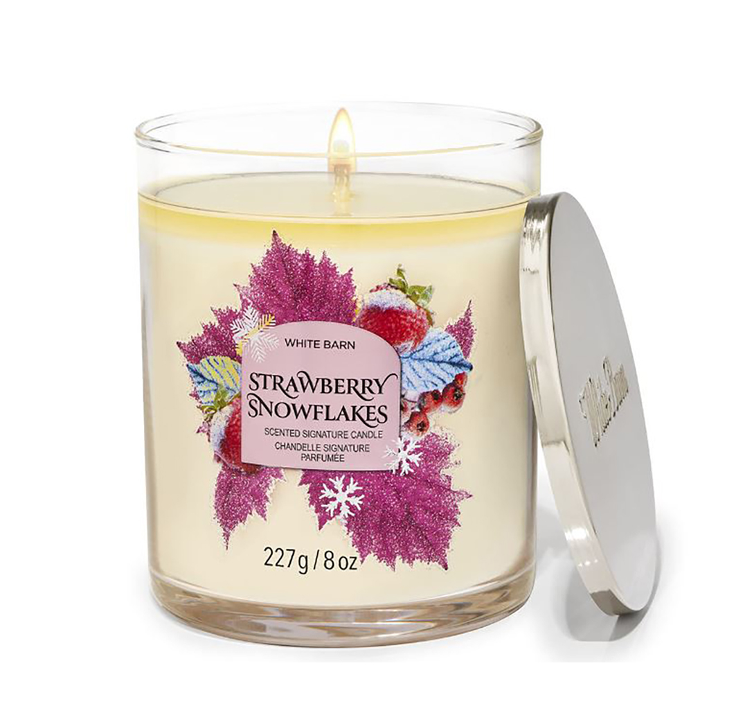 Strawberry Snowflakes Single Wick Candle