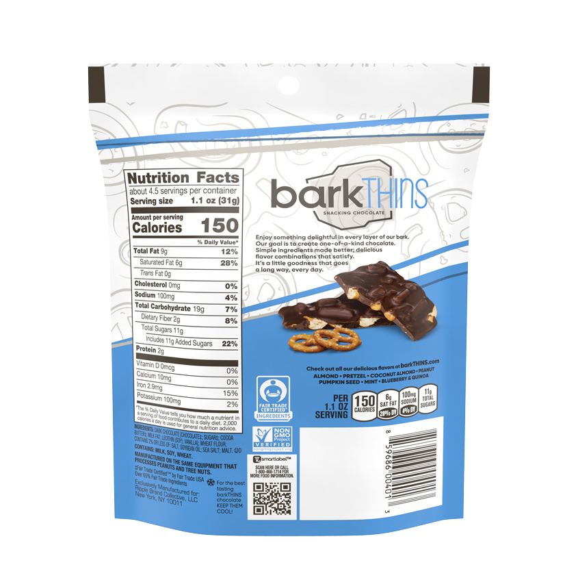 Product image for BarkThins Dark Chocolate Pretzel