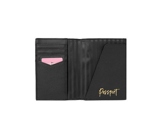 Product image for Laser-Cut Floral Passport Cover - Black